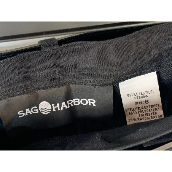 Sag Harbor Size 8 Black Pants with Belt Included NWT - Picture 3 of 4